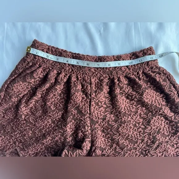 Free People Burgundy Brown Lace Shorts