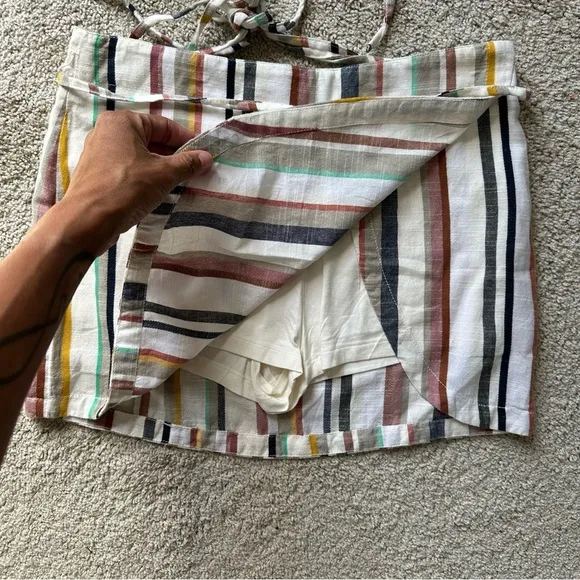 FREE PEOPLE CATALINA CALI COLOR BLOCK STRIPE SKORT
