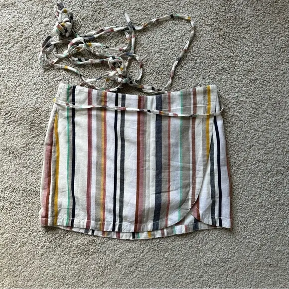 FREE PEOPLE CATALINA CALI COLOR BLOCK STRIPE SKORT