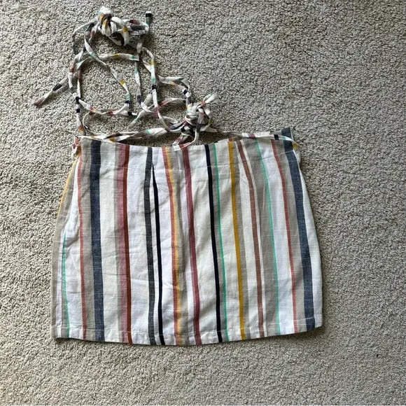 FREE PEOPLE CATALINA CALI COLOR BLOCK STRIPE SKORT