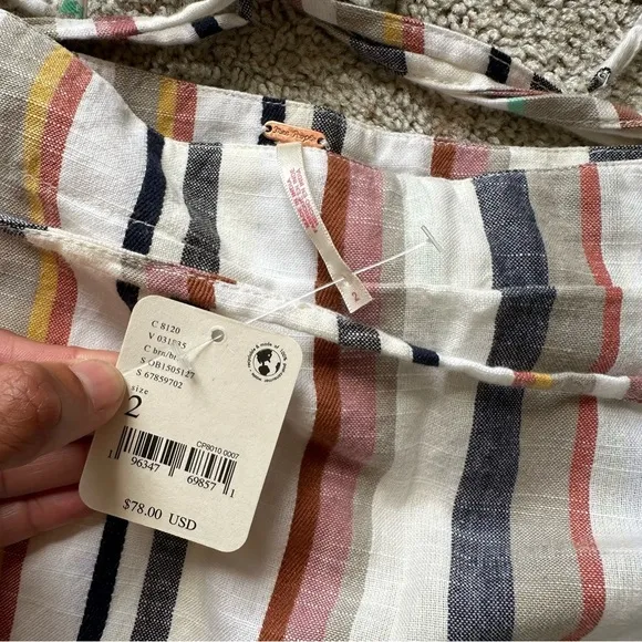 FREE PEOPLE CATALINA CALI COLOR BLOCK STRIPE SKORT
