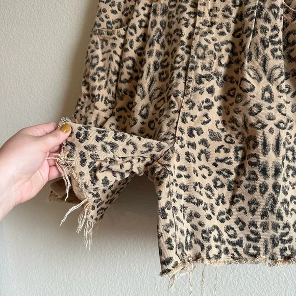 Free People Cheetah Print High Rise Shorts