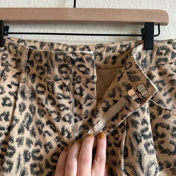 Free People Cheetah Print High Rise Shorts