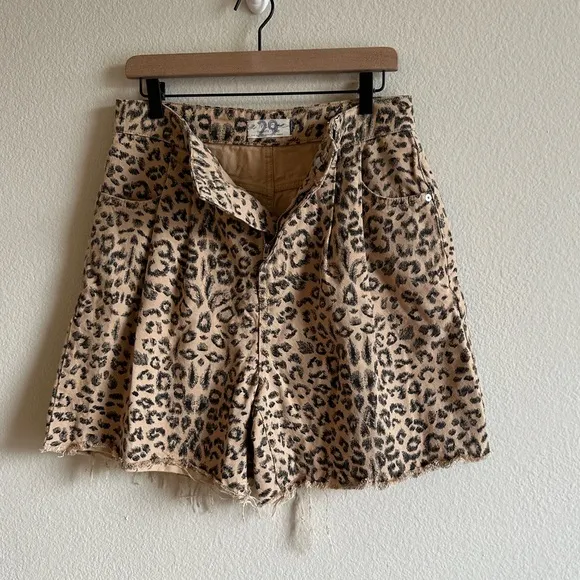 Free People Cheetah Print High Rise Shorts