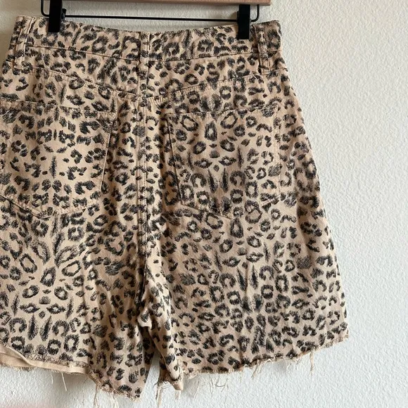 Free People Cheetah Print High Rise Shorts