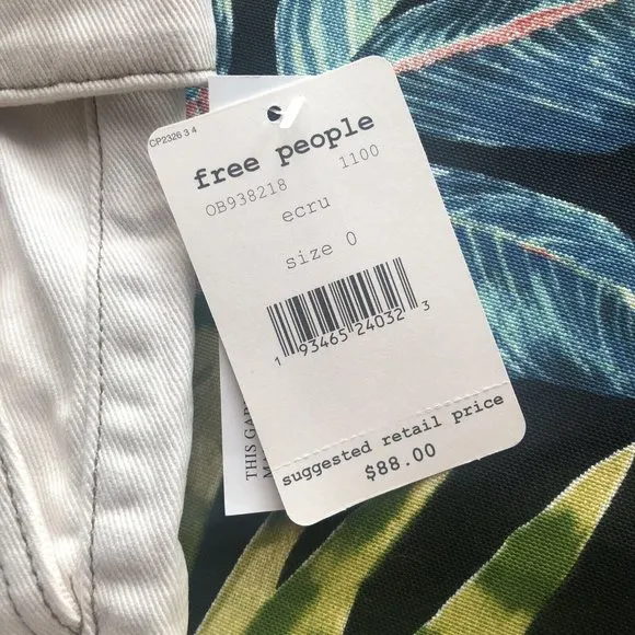 Free People Cindy Utility Shorts White Denim Belted