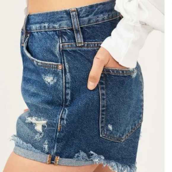 Free People | Deep Sea distressed lasso denim cutoff shorts - Women 26