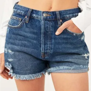 Free People | Deep Sea distressed lasso denim cutoff shorts - Women 26