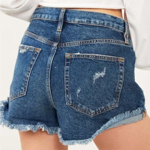 Free People | Deep Sea distressed lasso denim cutoff shorts - Women 26