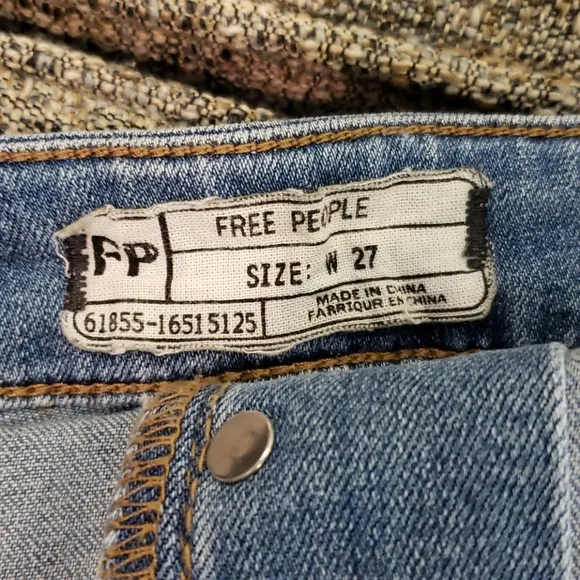 Free People denim overall shorts