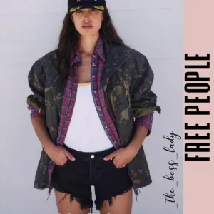 Free People denim shorts 30 hi-low boho festival black
