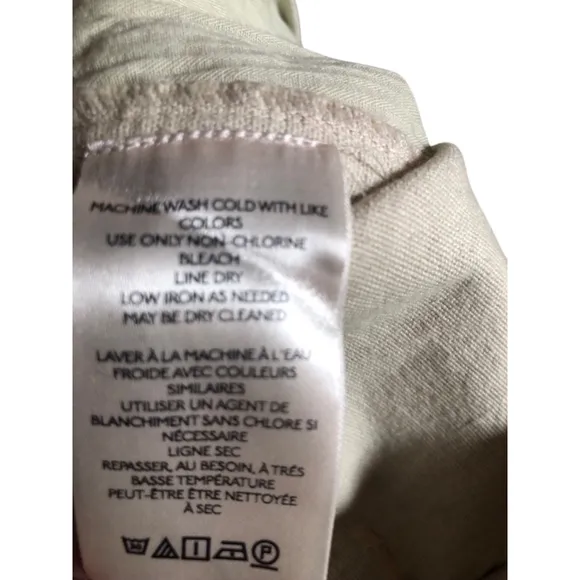 Free People Embroidered Linen Blend Button-Up Shorts Size L