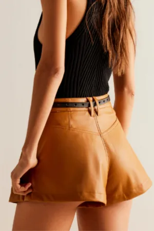 Free People: Free Reign Vegan Shorts in Brown Sugar