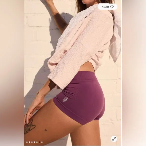 Free People Good Karma Micro Shorts in Black Tea M/L