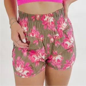 Free People High-Waist Shorts XS Military Rose Combo New Never Worn 💖