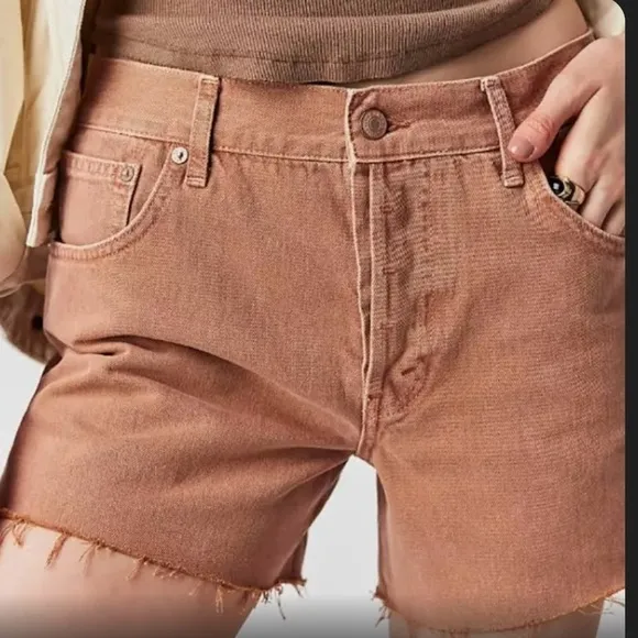 Free People Ivy Mid-Rise Shorts 25 SAND COLOR