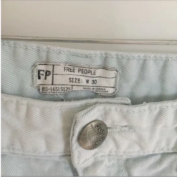 Free People jean shorts light wash denim distressed