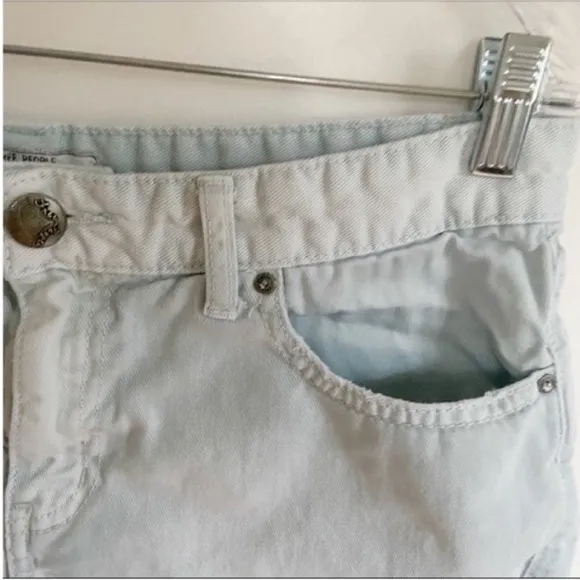 Free People jean shorts light wash denim distressed
