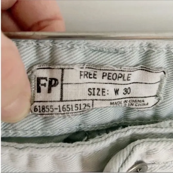 Free People jean shorts light wash denim distressed