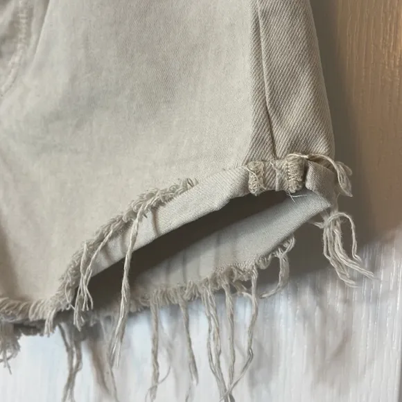 Free People Lasso High Waist Denim Shorts Khaki / Tan Size 31