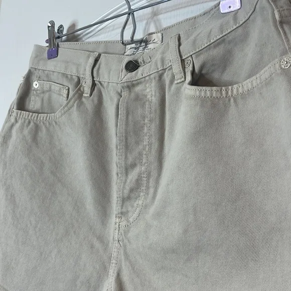 Free People Lasso High Waist Denim Shorts Khaki / Tan Size 31