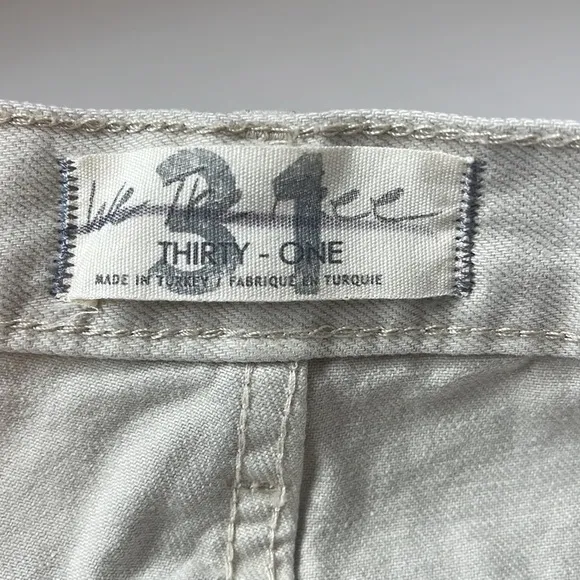 Free People Lasso High Waist Denim Shorts Khaki / Tan Size 31