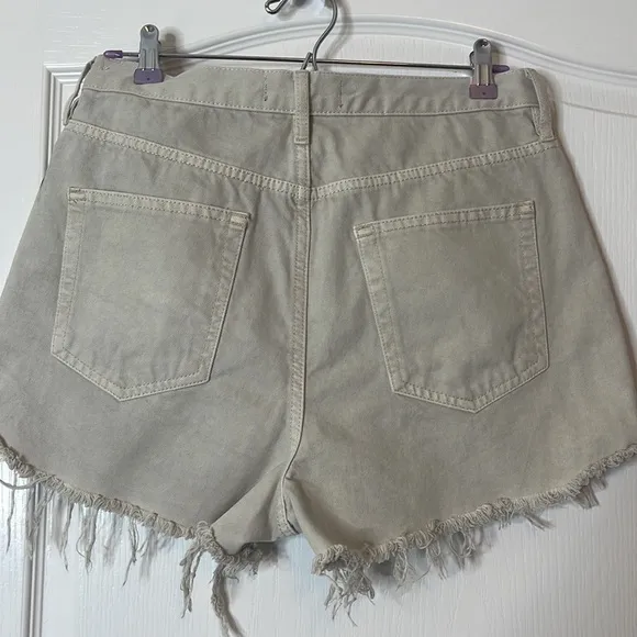 Free People Lasso High Waist Denim Shorts Khaki / Tan Size 31