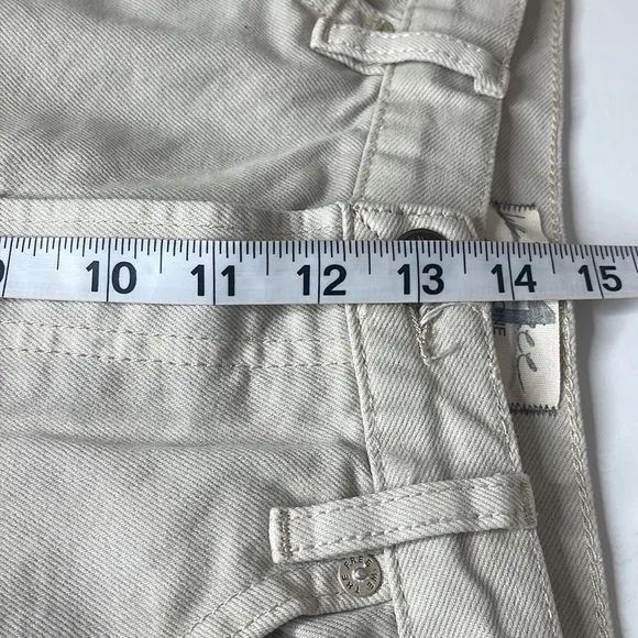 Free People Lasso High Waist Denim Shorts Khaki / Tan Size 31
