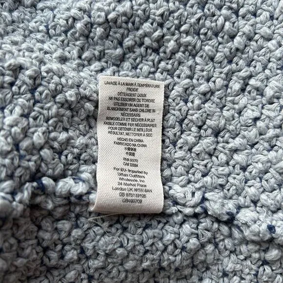 Free People Love Me Tender Cardigan Sweater Hooded Knit Fringe Blue Small