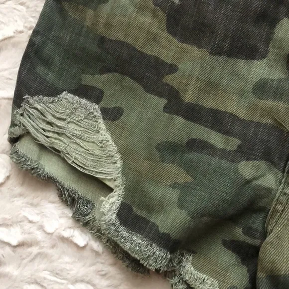 Free People Loving Good Vibrations Camo Shorts