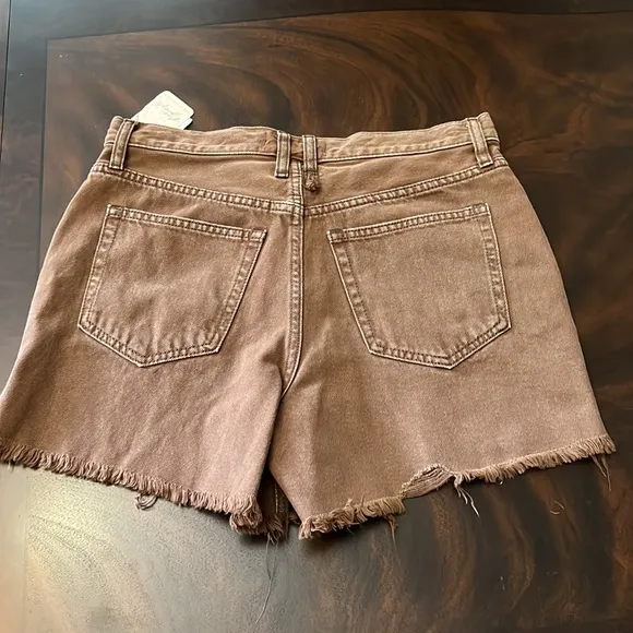 Free People Makai Cut Off Shorts in Washed Chocolate