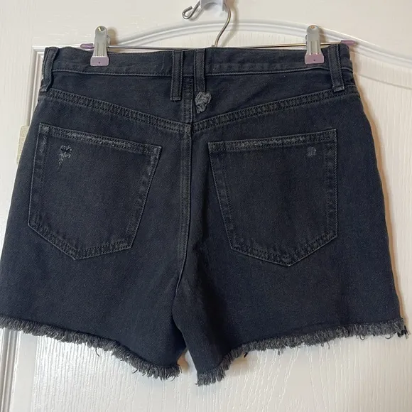 Free People Makai Cutoff Shorts Washed Black Size 28