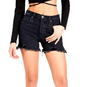 Free People Makai Cutoff Shorts Washed Black Size 28