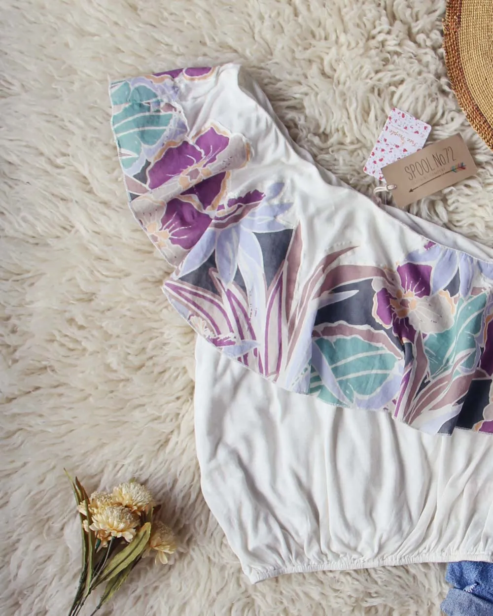Free People Maui Ruffle Top in White