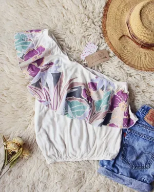 Free People Maui Ruffle Top in White