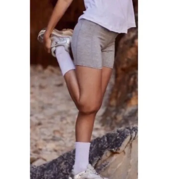 Free People Movement Hang Time Biker Shorts XS Bundle Gray Pink Workout Summer