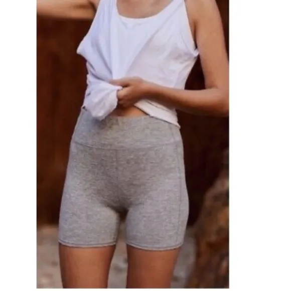 Free People Movement Hang Time Biker Shorts XS Bundle Gray Pink Workout Summer