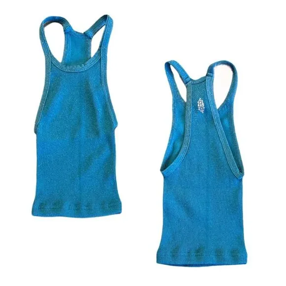 Free People Movement Happiness Runs Lurex Crop Tank and Lurex Bike Shorts