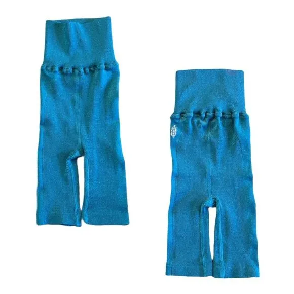 Free People Movement Happiness Runs Lurex Crop Tank and Lurex Bike Shorts