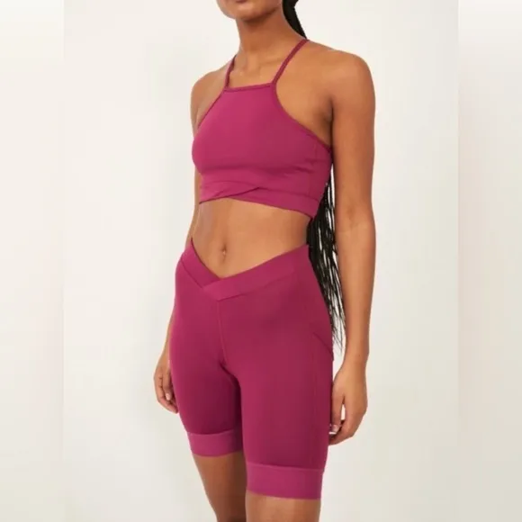 Free People Movement In The Saddle Bike Shorts in Aubergine Size XS