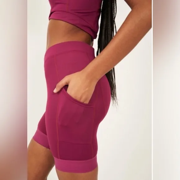 Free People Movement In The Saddle Bike Shorts in Aubergine Size XS