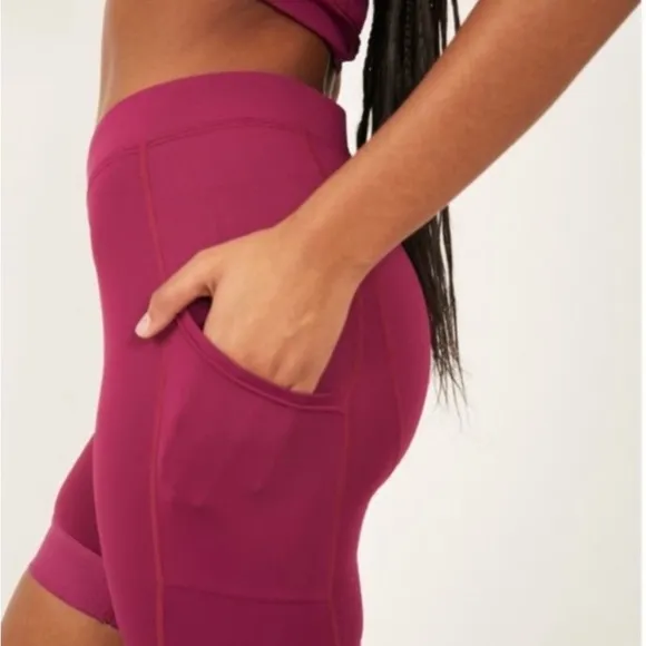 Free People Movement In The Saddle Bike Shorts in Aubergine Size XS