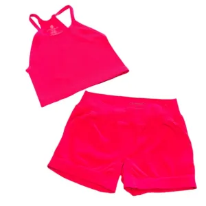 Free People Movement Tank Top &amp; Short 2pc Set XS/S Beautiful Hot Pink Color New