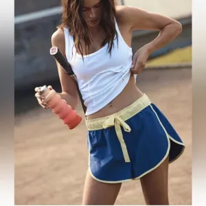 Free People Movement Women’s Right Hook Boxer Atlantic Blue Shorts Size M NEW