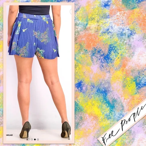 Free People Night Watcher Skort in Lasting Lagoon Combo (Blue)