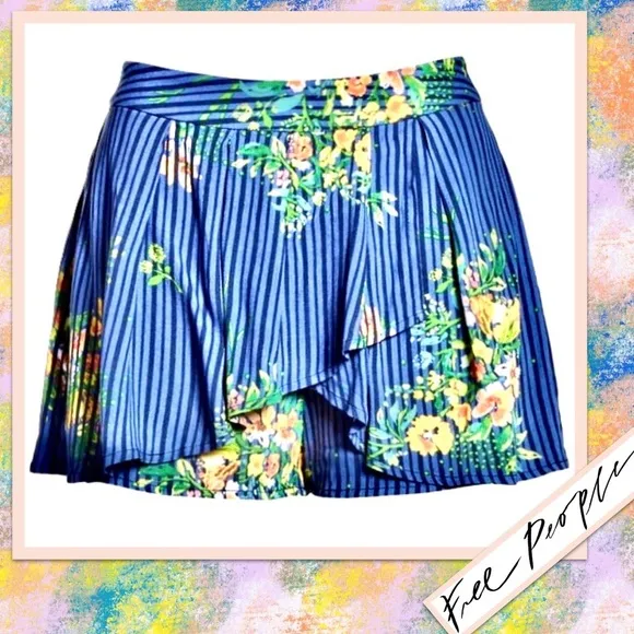 Free People Night Watcher Skort in Lasting Lagoon Combo (Blue)