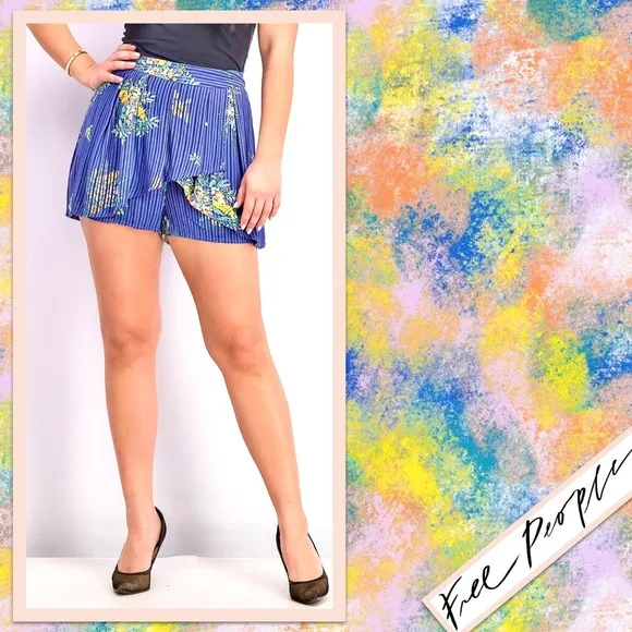 Free People Night Watcher Skort in Lasting Lagoon Combo (Blue)