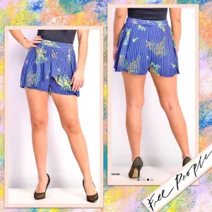Free People Night Watcher Skort in Lasting Lagoon Combo (Blue)