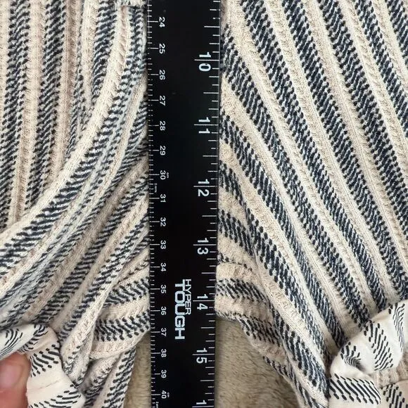 Free People One Shorts Womens L Harriet Striped Baggy Pull On Pockets Boho Beige