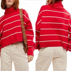 Free People Paulie Sweater in Cherry Mushroom Combo
